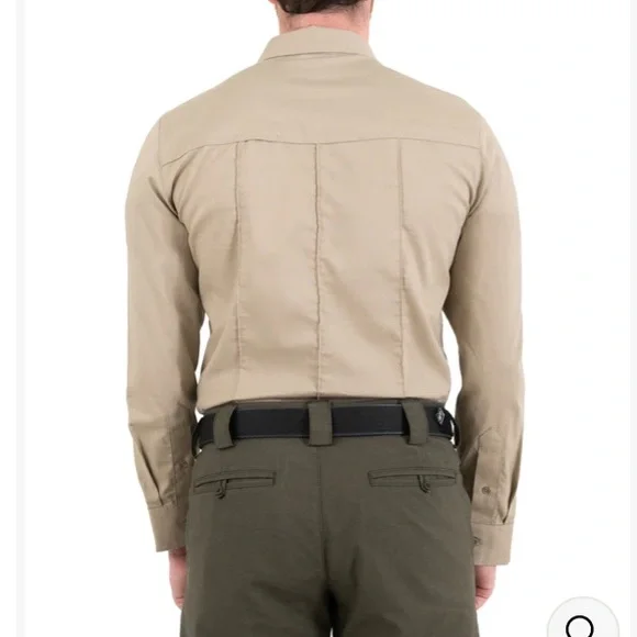 Affinity Apparel tan uniform shirt double breast pockets various sizes NWOT - Picture 3 of 3